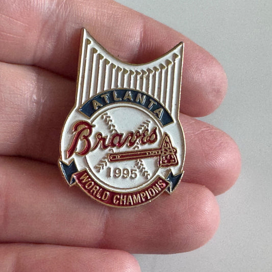 Vintage Atlanta Braves 1995 World Champions Pin – MLB Baseball Emblem
