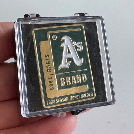 2004 Oakland A's Brand Season Ticket Holder Lapel Pin New in Box