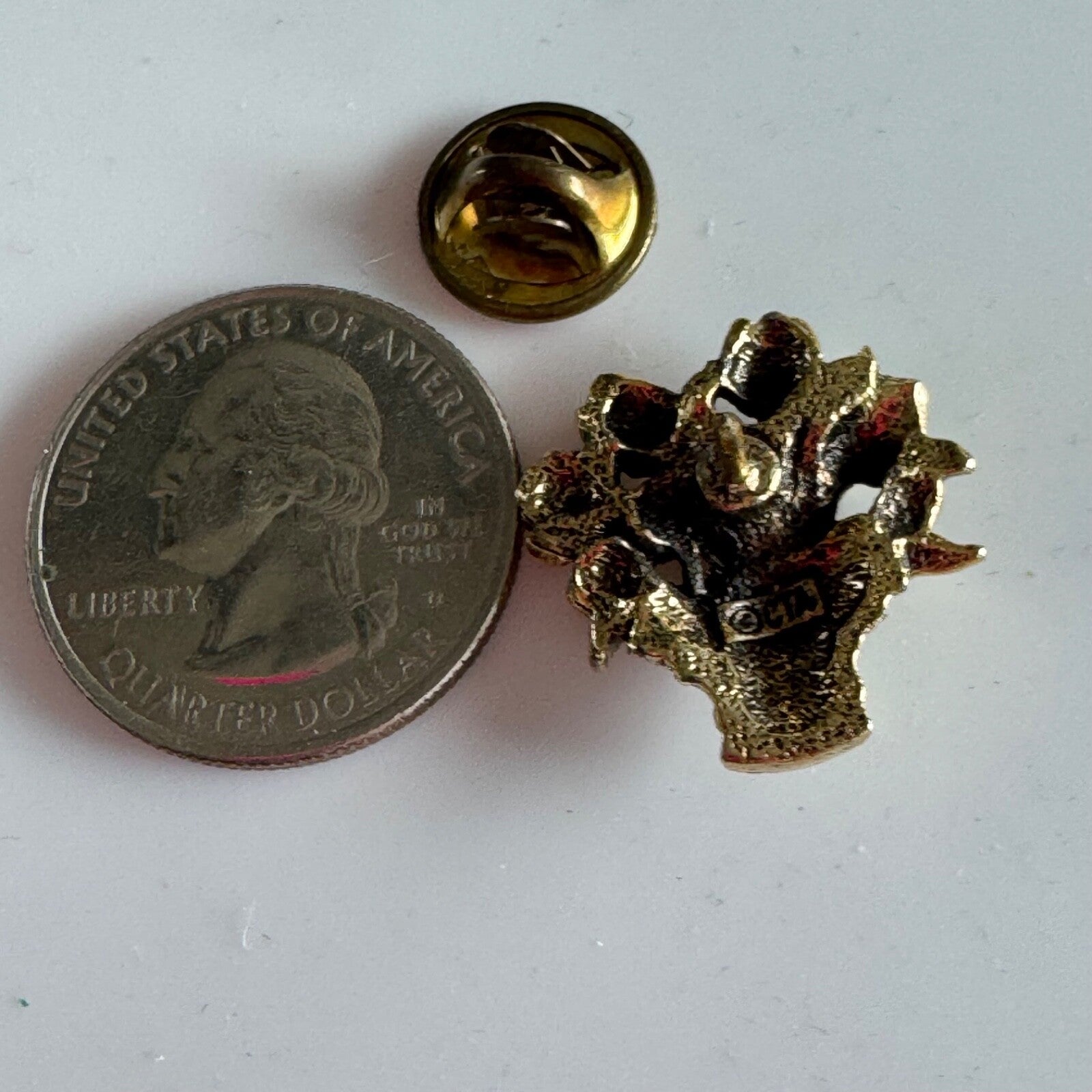 CTA Vintage Basket of Tulip Flowers Signed Lapel Pin