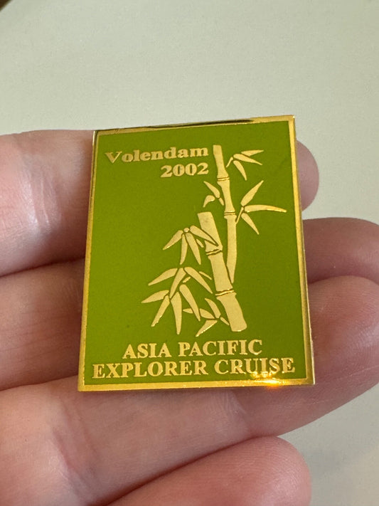 Vtg Holland America 2002 Volendam Asia Pacific Explorer Cruise Lapel Pin Bamboo