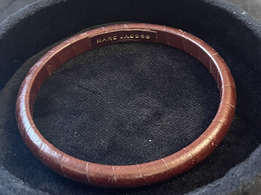 Timeless Women’s Brown Leather Marc Jacobs Bangle Bracelet 8”