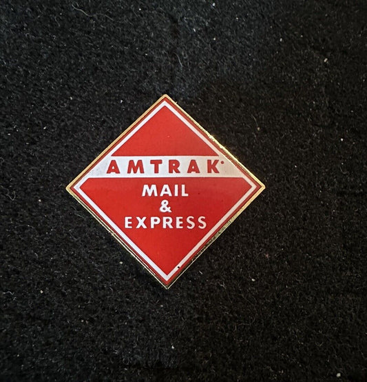 AMTRAK Mail & Express Lapel Pin Red White Railroad Train