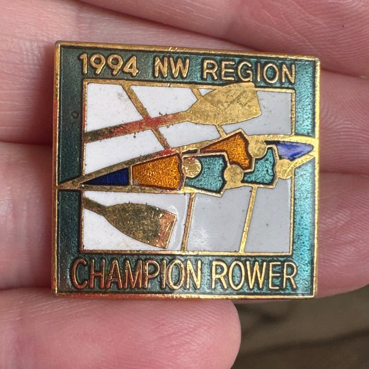 Vintage 1994 NW Region Champion Rower Lapel Pin Rowing Crew Regatta