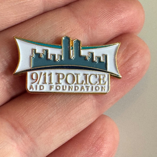 9/11 Police Aid Foundation Pin – Tribute NYC Skyline Design 9-11 September 11th