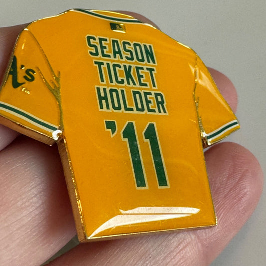 Oakland A’s 2011 Season Ticket Holder Pin – Jersey Shaped Collectible