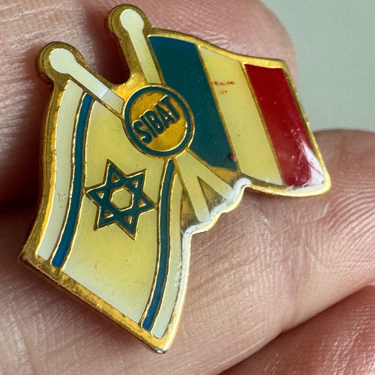 Vtg Israel France SIBAT Flag Pin International Defense Cooperation Directorate