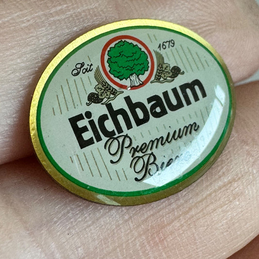 Vintage Eichbaum Premium Biere Enamel Pin – German Beer Brewery