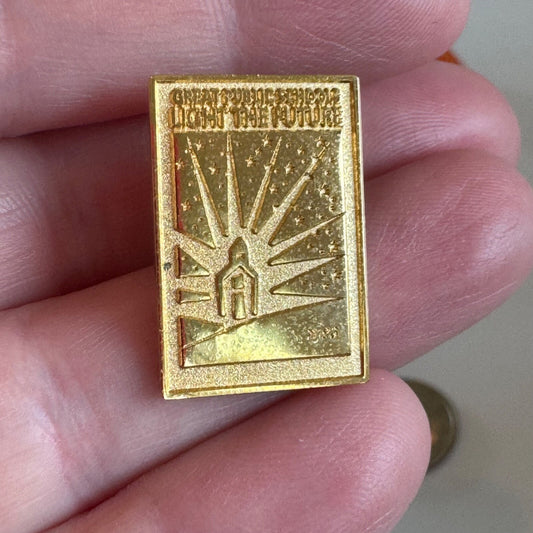 Vintag Great Public Schools Light the Future Gold Tone Teachers Union Lapel Pin