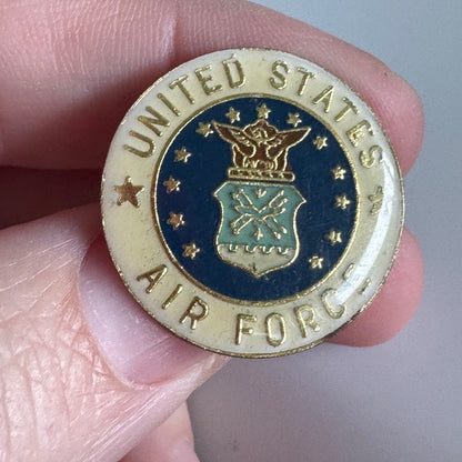 Vintage United States Air Force Round Enamel Pin – Military Pride Emblem