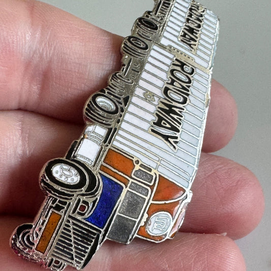 Large Roadway Express Vintage Tractor Double Trailers Metal Tie Tack Lapel Pin