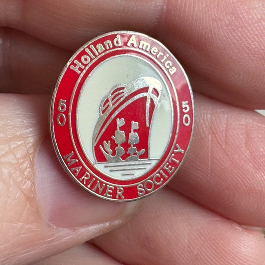 VINTAGE HOLLAND AMERICA CRUISE LINE 50 NIGHTS CRUISING PIN MARINER SOCIETY