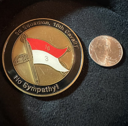 3d Squadron 16th Cavalry Challenge Coin No Sympathy! World War II Vietnam