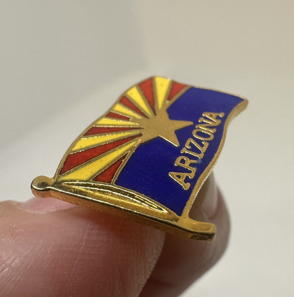 Arizona State Flag Souvenir CollectibleEnamel Lapel Hat Pin Single Clutch Back