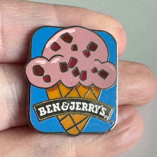 Vintage Ben & Jerry’s Ice Cream Cone Pin – Promotional Advertising Collectible