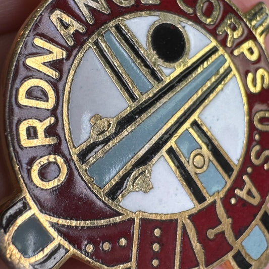 Vintage Ordnance Corps U.S.A. DUI DI Lapel Pin P-23 Insignia Crest