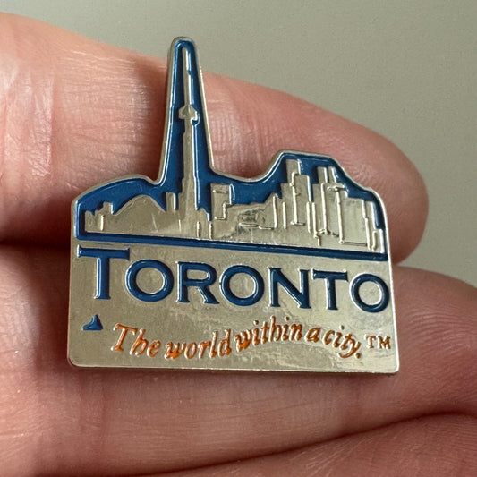 Vintage Toronto Skyline Lapel Pin CN Tower The World Within A City Souvenir