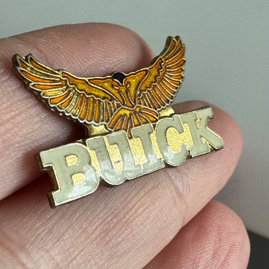 Vintage Buick Pin with Eagle – Retro Auto Brand Enamel Emblem
