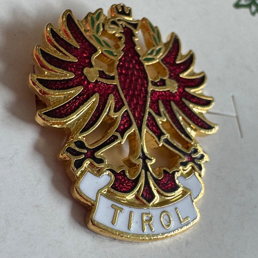 24kt Gold Plated Tirol Alpine Email Souvenir Lapel Pin
