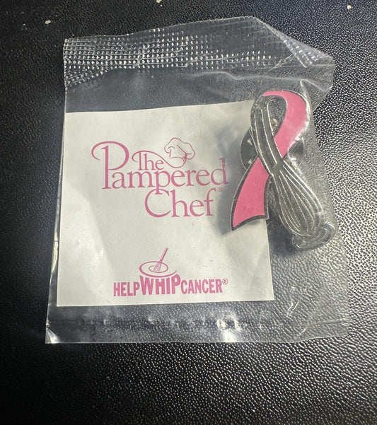 THE PAMPERED CHEF Lapel Pin HELP WHIP CANCER Breast Cancer