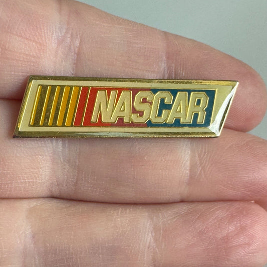 Vintage NASCAR Enamel Pin – Classic Red, Yellow, Blue Racing Logo
