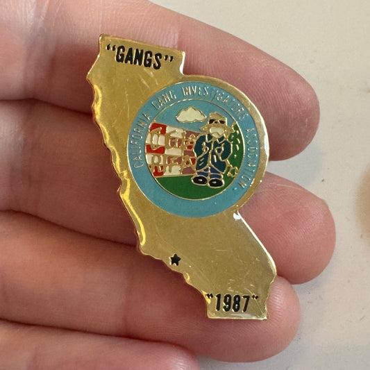 RARE Vintage 1987 California Gang Investigators Association Lapel Pin