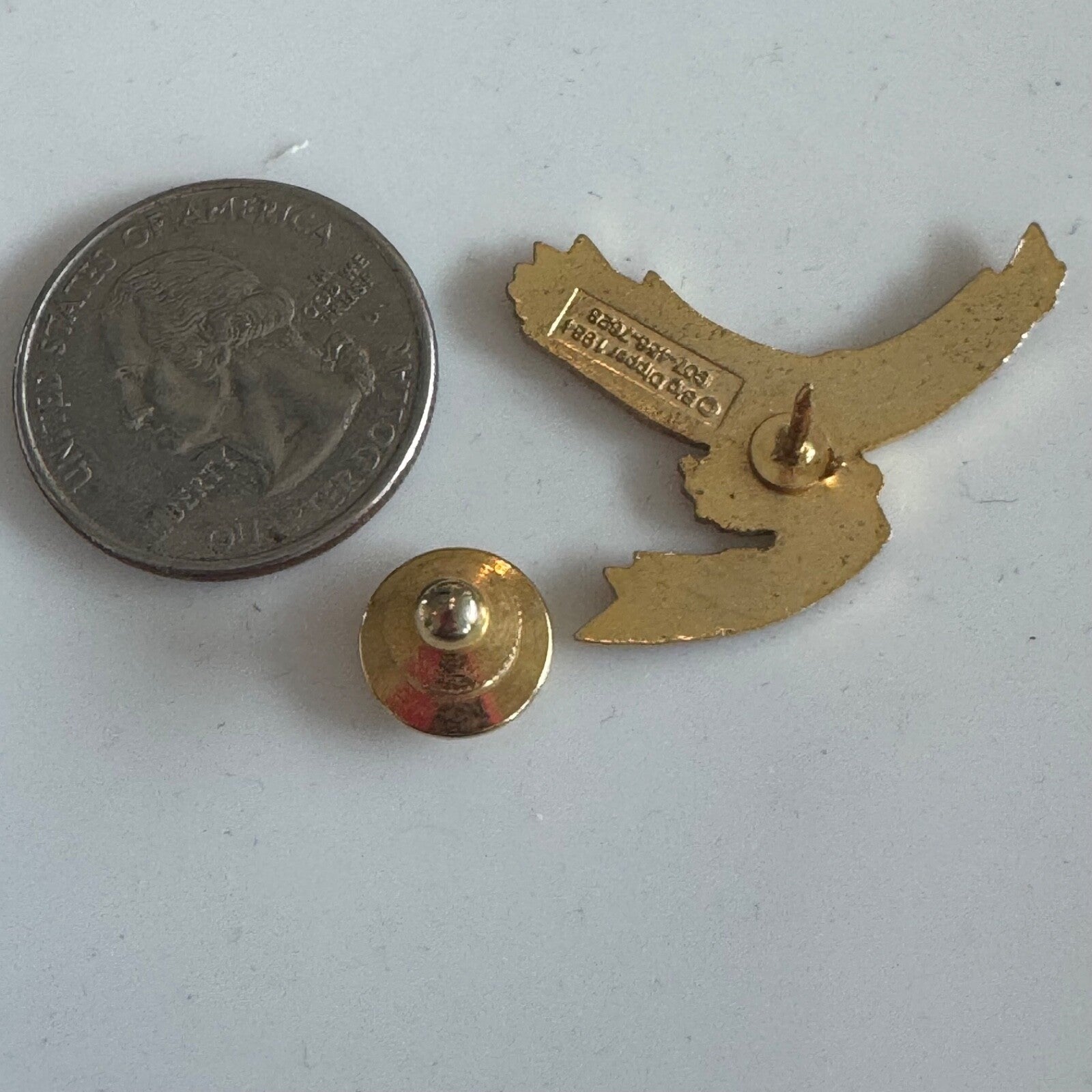 Vintage Alaska Bald Eagle Soaring Lapel Pin Enamel Souvenir Tourist