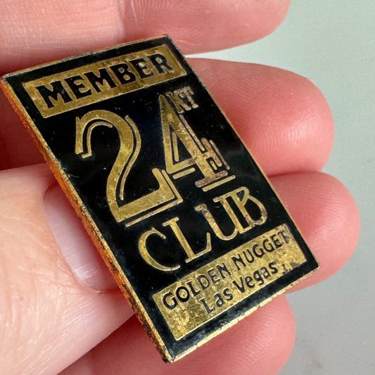 Vintage Golden Nugget 24KT Club Member Pin – Las Vegas Casino Badge