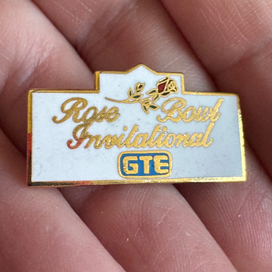 GTE Rose Bowl Invitational Enamel Pin – White & Gold