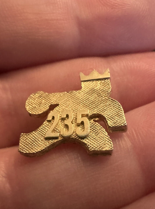Vintage Brunswick Bowler Man Bowling 235 Club Gold Tone Lapel Pin