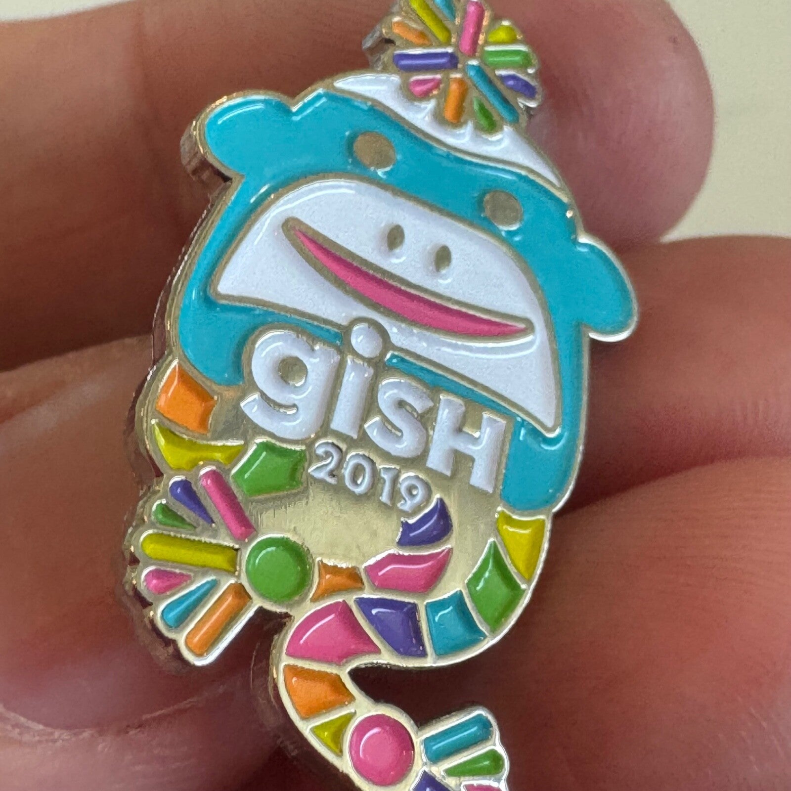 2019 Gish Lapel Pin Sock Monkey Colorful