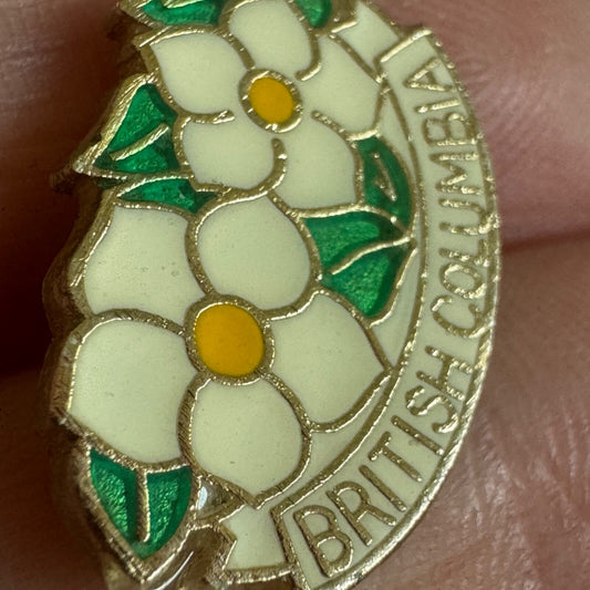 Vintage British Columbia Pacific Dogwood Lapel Pin