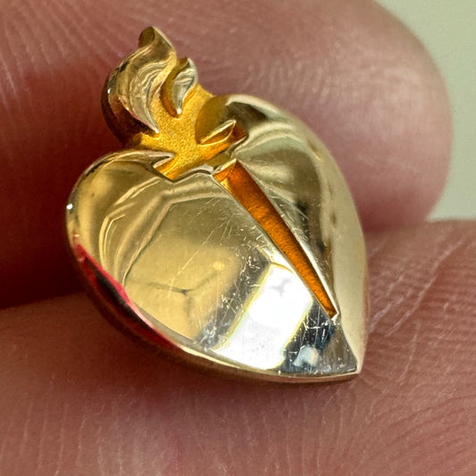 American Heart Association Gold Heart Logo Service Award Lapel Pin 1/10 10k GF