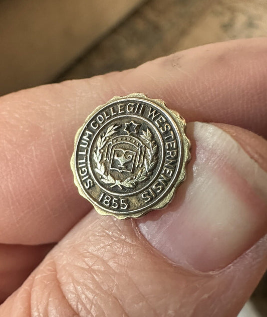 Antique Western College Sterling Silver Hat Stick Pin - Amazing!