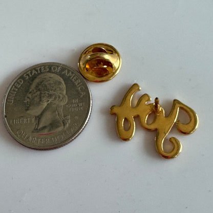 "Joy" Script Pin – Elegant Golden Word Design Gold Tone