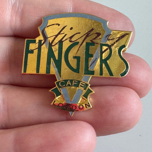 Sticky Fingers Café London Vintage Pin Badge Rolling Stones Bill Wyman