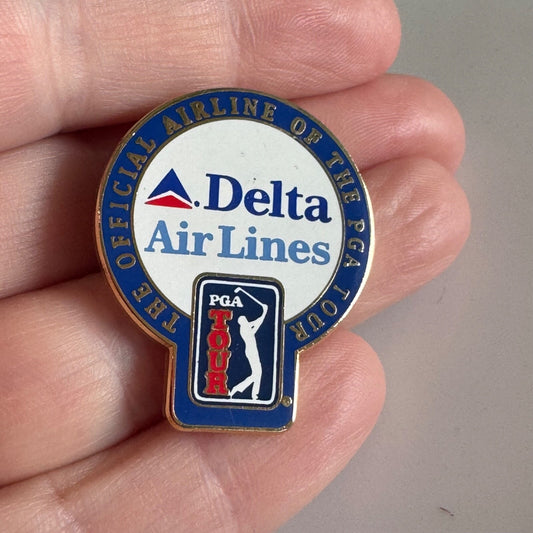 Vintage Delta Air Lines Official Airline of the PGA Tour Lapel Pin 1998
