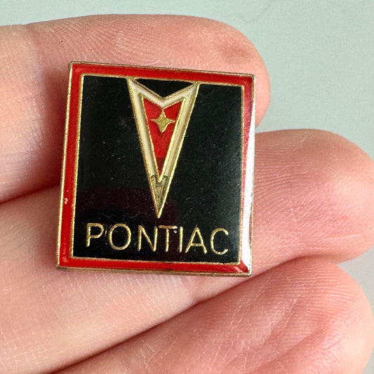 Vintage Pontiac Pin – Classic Red & Gold Car Logo Badge