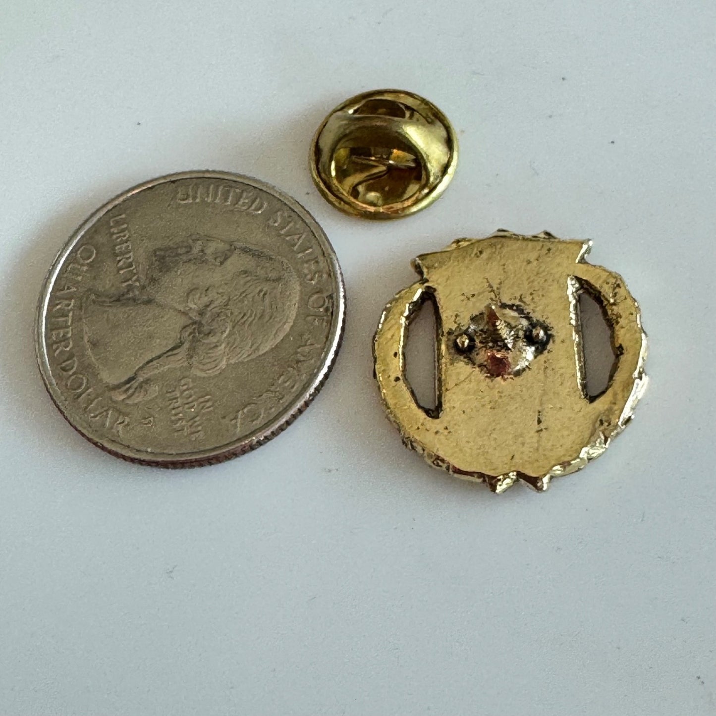 Vtg Ronda Spain Coat of Arms Blue Crest Gold Wreath Souvenir Enamel Lapel Pin