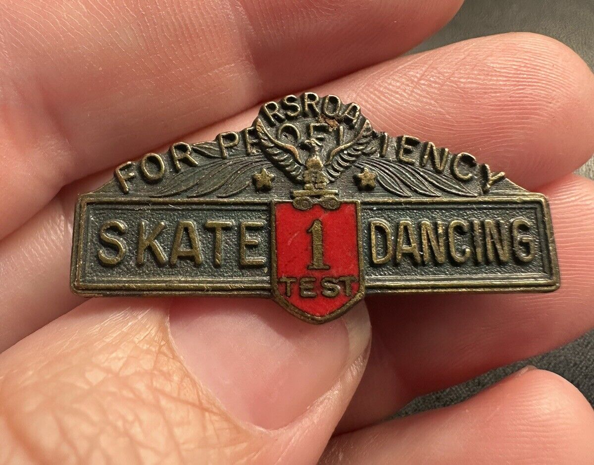 1956 Roller Skate Dancing Pin 1 Test Award for Profeciency RSROA OF I