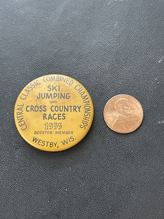 1955 Central Classic Combined Champs Ski Jumping Cross Country Wisconsin Pin