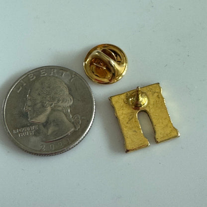Vintage Gold Tone Emanuel Ungaro ARC DE TRIOMPHE Lapel Pin Tie Tack