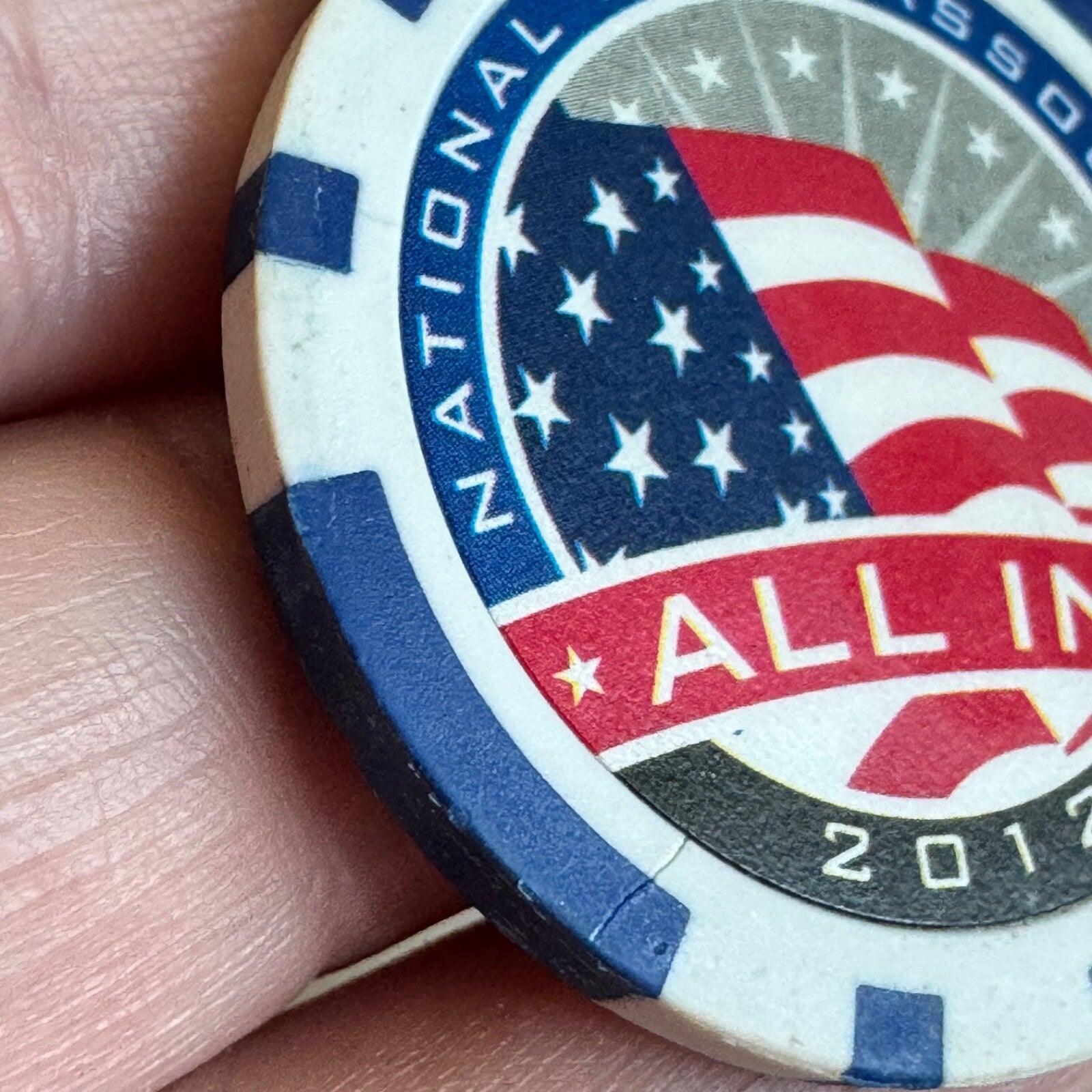NRA Challenge Coin – All In! 2012 Poker Chip Style – National Rifle Association