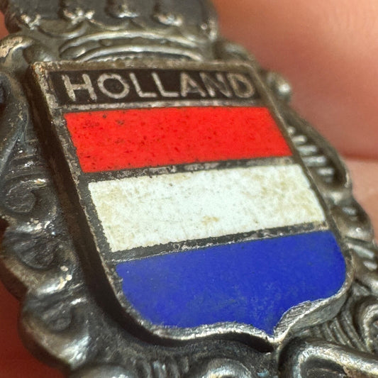 Vintage Holland Shield Crest Souvenir Tourist Lapel Pin Flag Themed