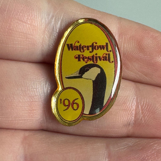 1996 WATERFOWL FESTIVAL EASTON MARYLAND GOOSE BIRD ENAMEL PIN SOUVENIR VTG