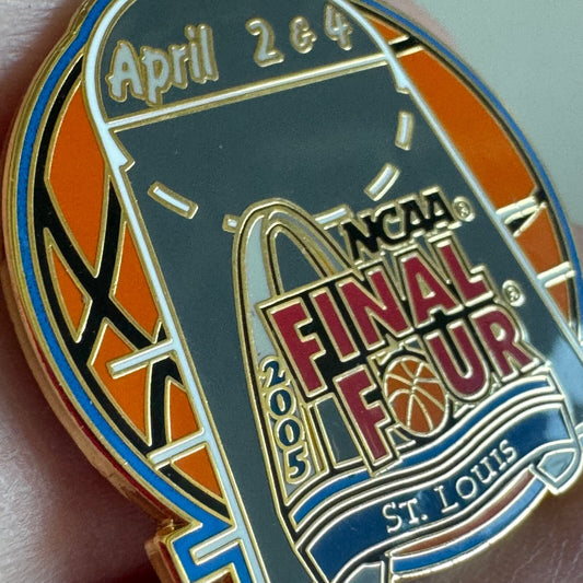 2005 NCAA Final Four St Louis Lapel Pin North Carolina Illinois Louisville MSU