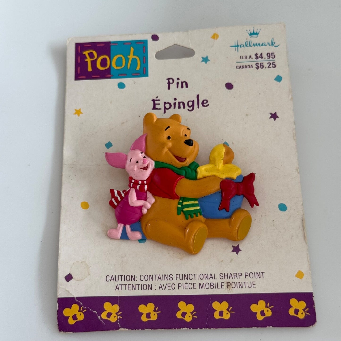 Vintage Hallmark Cards Winnie the Pooh Piglet Honey Jar Brooch Pin