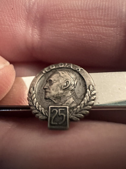 STERLING SILVER KODAK 25 YEAR TIE CLIP YEARS TAC
