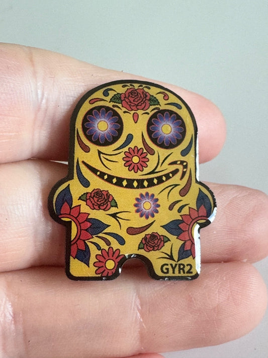 Amazon Peccy Colorful Sugar Skull Day of the Dead Dia de los Muertos Pin GYR2