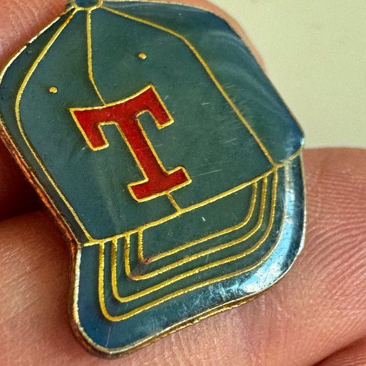 Texas Rangers Red “T” Blue Baseball Cap Enamel Lapel Hat Pin MLB
