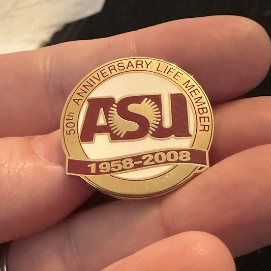 ARIZONA STATE ASU 50th ANNIVERSARY LIFE MEMBER LAPEL PIN 1958-2008